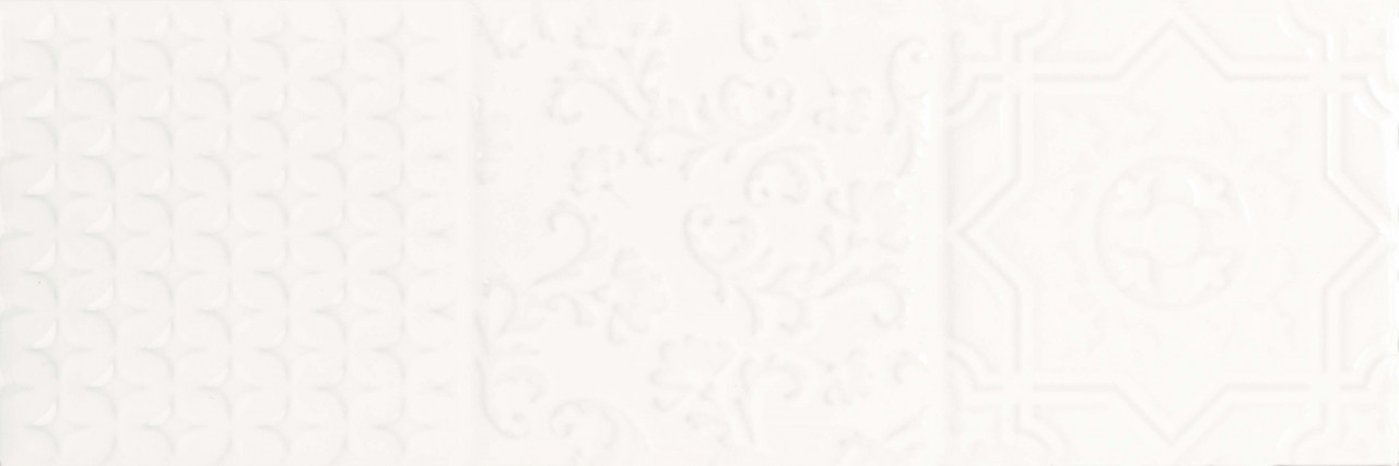 Monopole Esencia Relieve Blanco Brillo 10 x 30 cm